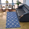 thumbnail image 1 of Hand Tufted Wool Geometric Runner Area Rug - Blue & Beige - 2' 6in. x 8', 1 of 1
