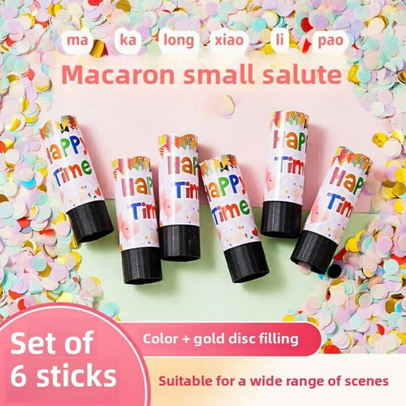 Hand-Twist Birthday Party Popper 6-Pack Confetti Cannon Weddings, Celebrations, and Party