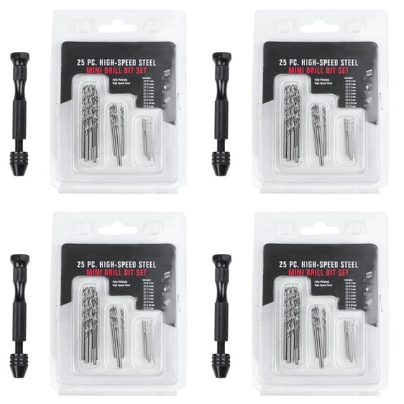 Hand Twist Drill Bits Set, Mini Hand Spiral Drill with 100pcs 0.3mm to 3.0mm Micro-Drill Bits (Black)