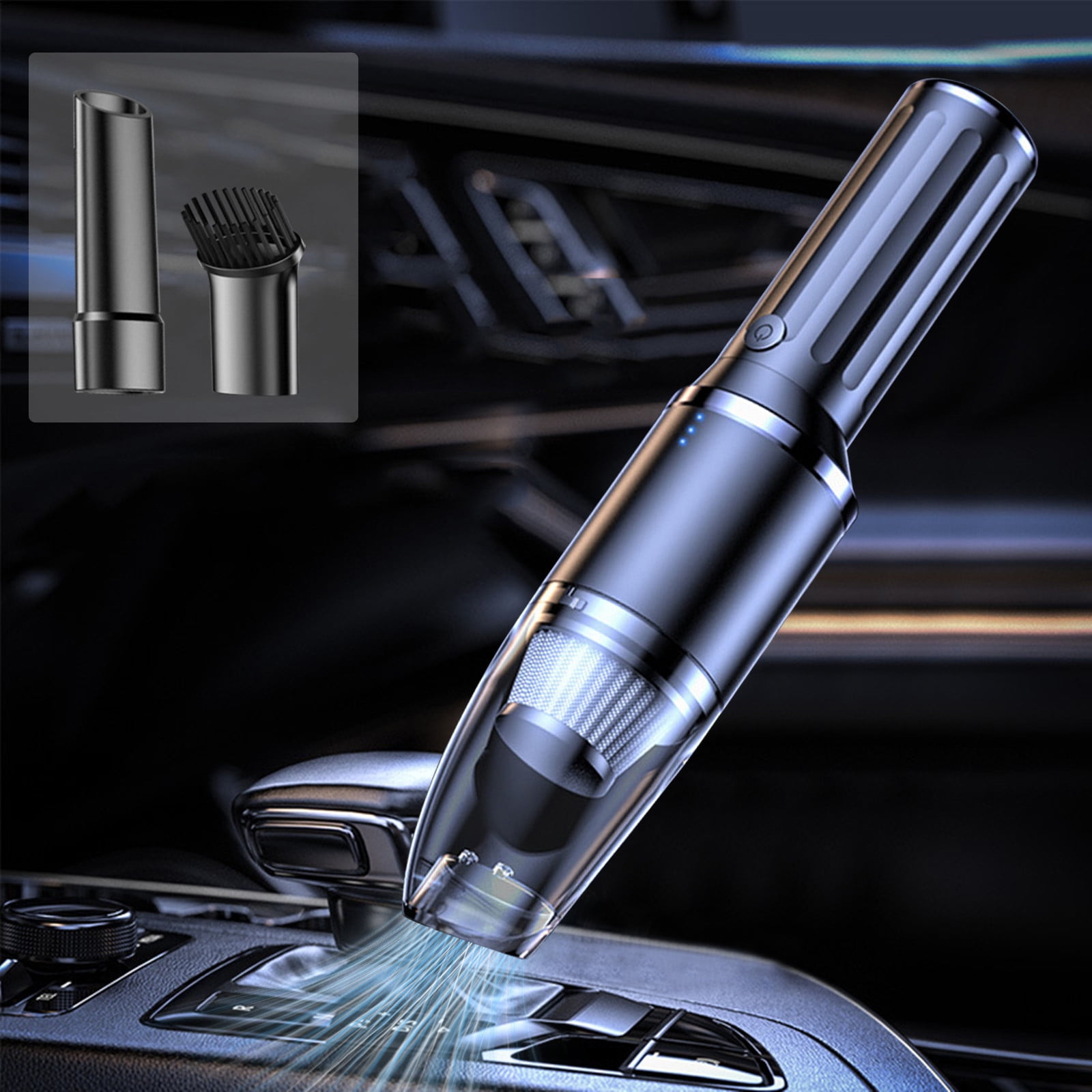 2025 Upgrade Mini Cordless Vacuum - Handheld Rechargeable Car Vacuum, Powerful Suction, 6600mAh, HEPA Filter, Blue