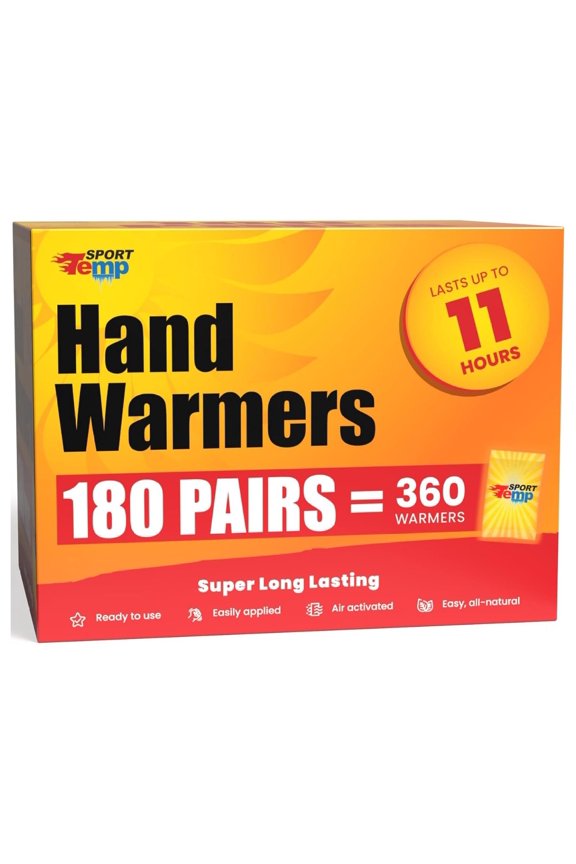Hand Warmers - Up to 11 Hours of Heat, Super Long Lasting - Easy, All Natural - Air Activated, for Body, Hands & Toes - Odorless Hot Hand Warmer - 180 Pairs