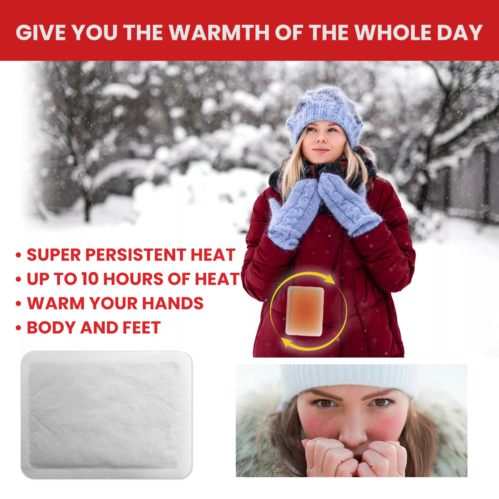Hand Warmers 4boxes (80 Warmers) - Up to 10 Hours of Long Lasting Warmth and Hot Hands - Easy Air Activation for Hands, Body and Feet