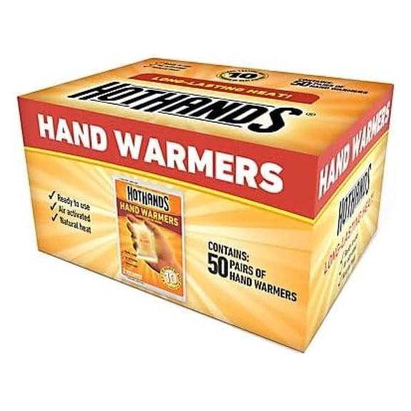 Hand Warmers Bulk 50 Pack - Air Activated 10 Hour Heat - Disposable Hand Warmers for Cold Weather, Outdoor Activities, Camping, Fishing, Hunting, Sporting Events