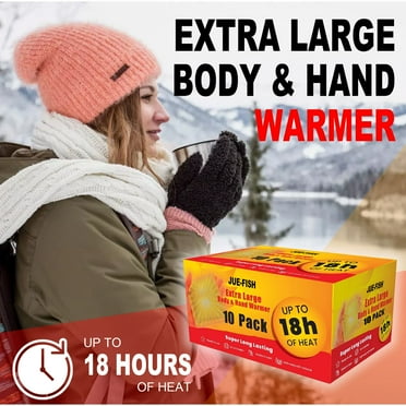 Hand Warmers Disposable | Long-Lasting Natural Odorless Heat Packs | Portable Air-Activated Safe Heating | Up to 10 Hours Warmth | 10 Pack | Hand, Foot, Body | Travel Office Outdoor Use
