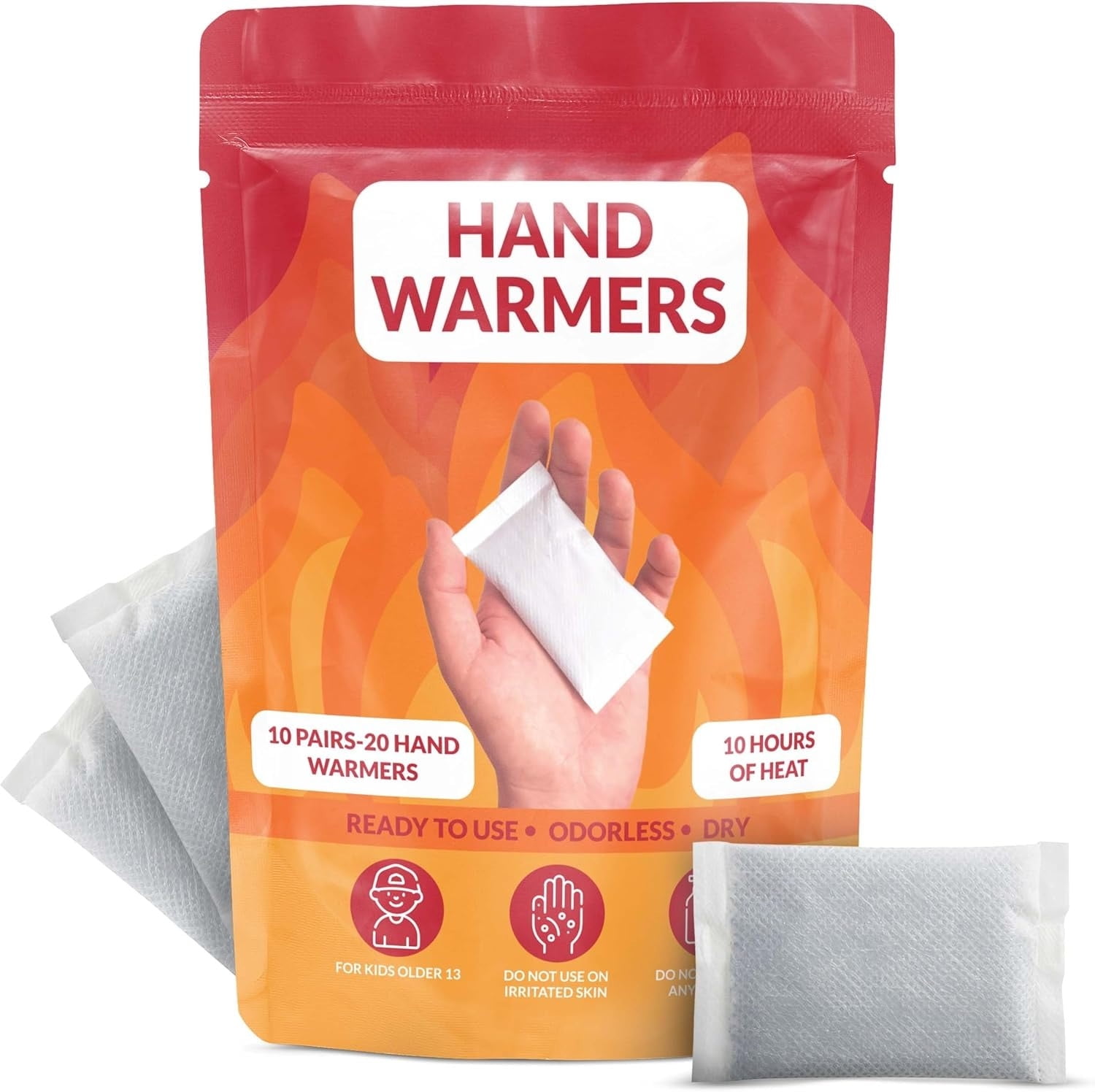 Hand Warmers - Long-Lasting, Safe, Natural, Odorless Air-Activated Warmer