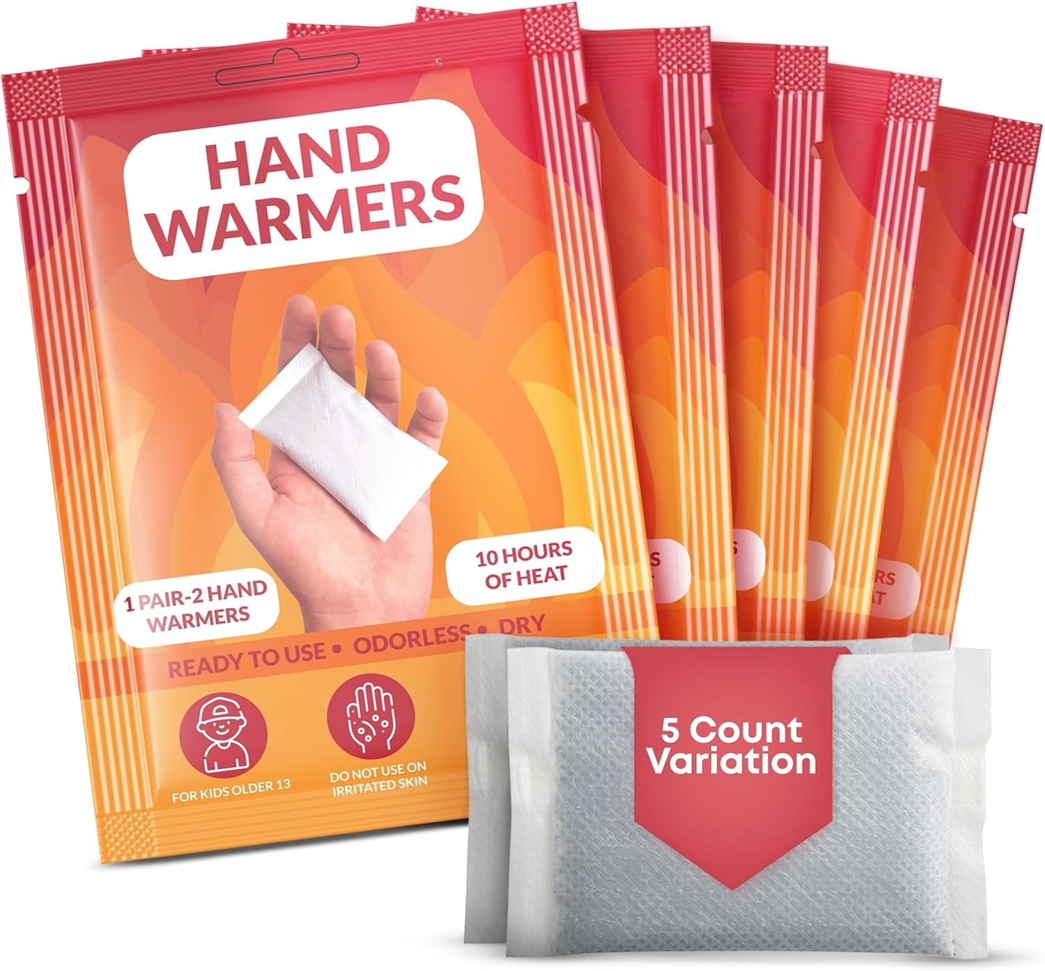 Hand Warmers - Long-Lasting, Safe, Natural, Odorless Air-Activated Warmer