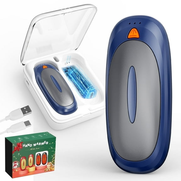 Fovendi Hand Warmers Rechargeable with Charge Case, 2 packs 14,000mAh Electric Hand Warmer, Reusable Portable Pocket Heater for Camping
