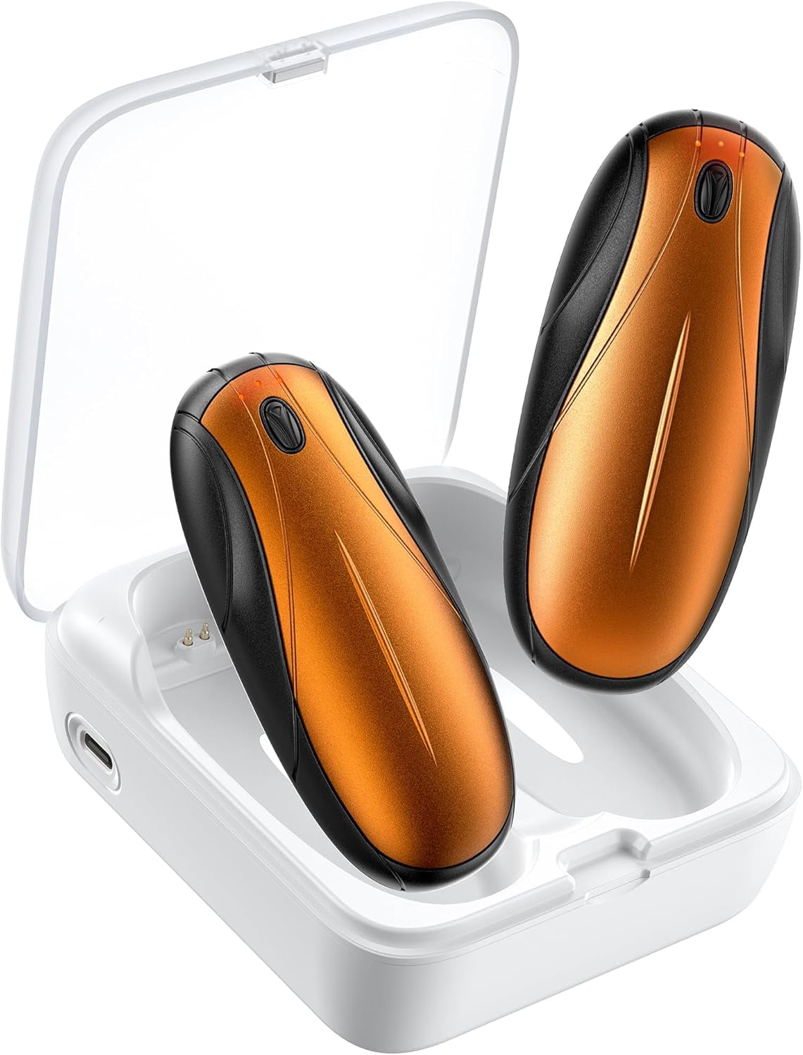 Hand Warmers Rechargeable 2 Pack, 14000mAh Electric Hand Warmers with Charging Case, Quick Charge Portable Heater,Gifts for Christmas, Winter, Outdoor, Camping, Hunting Accessories, Orange