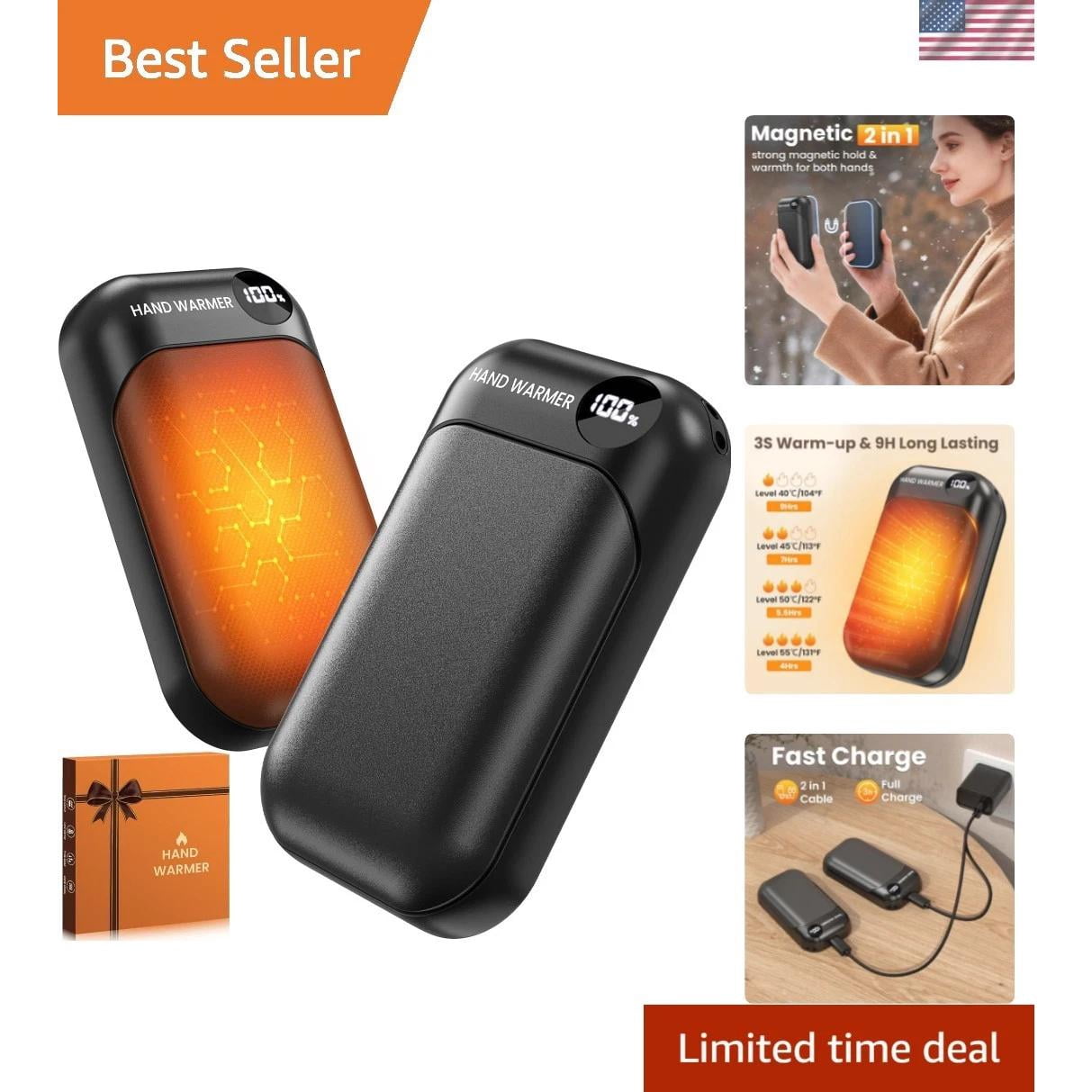 Hand Warmers Rechargeable 2 Pack, 4-Levels 104°F to 131°F Electric Hand Warme...