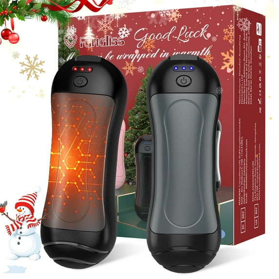 Hand Warmers Rechargeable 2 Pack,6000mAh Portable Electric Hand Warmer USB Pocket Heater 20+Hrs Safe Heat,Heat Therapy for Raynauds,Hunting,Golf,Camping,Women Mens Ideal Present,BlackGrey