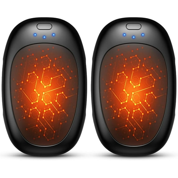 Hand Warmers Rechargeable 2 Pack, AI Electric Handwarmers Fast Heating Hand Warmer with 3 Levels Heat, Portable Hand Heater Ideal Gifts for Women Men Office Outdoor Camping Hunting Travel