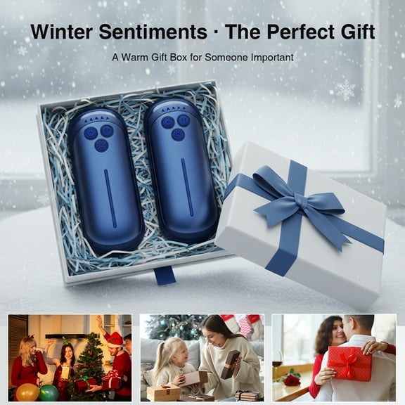 Hand Warmers Rechargeable, 2 Pack Electric Hand Warmer with Flashlight, Reusable Portable Pocket Heater USB Handwarmers, Gifts for Men/Women, Outdoor, Hiking, Skiing, Hunting Accessories,Blue