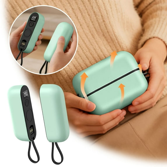 Hand Warmers Rechargeable 2 Pack, Fast Heating, Portable Pocket Heater, 2 In 1 Quick Charge Hand Warmer For Outdoor Indoor, Warmer Gift For Golf, Camping