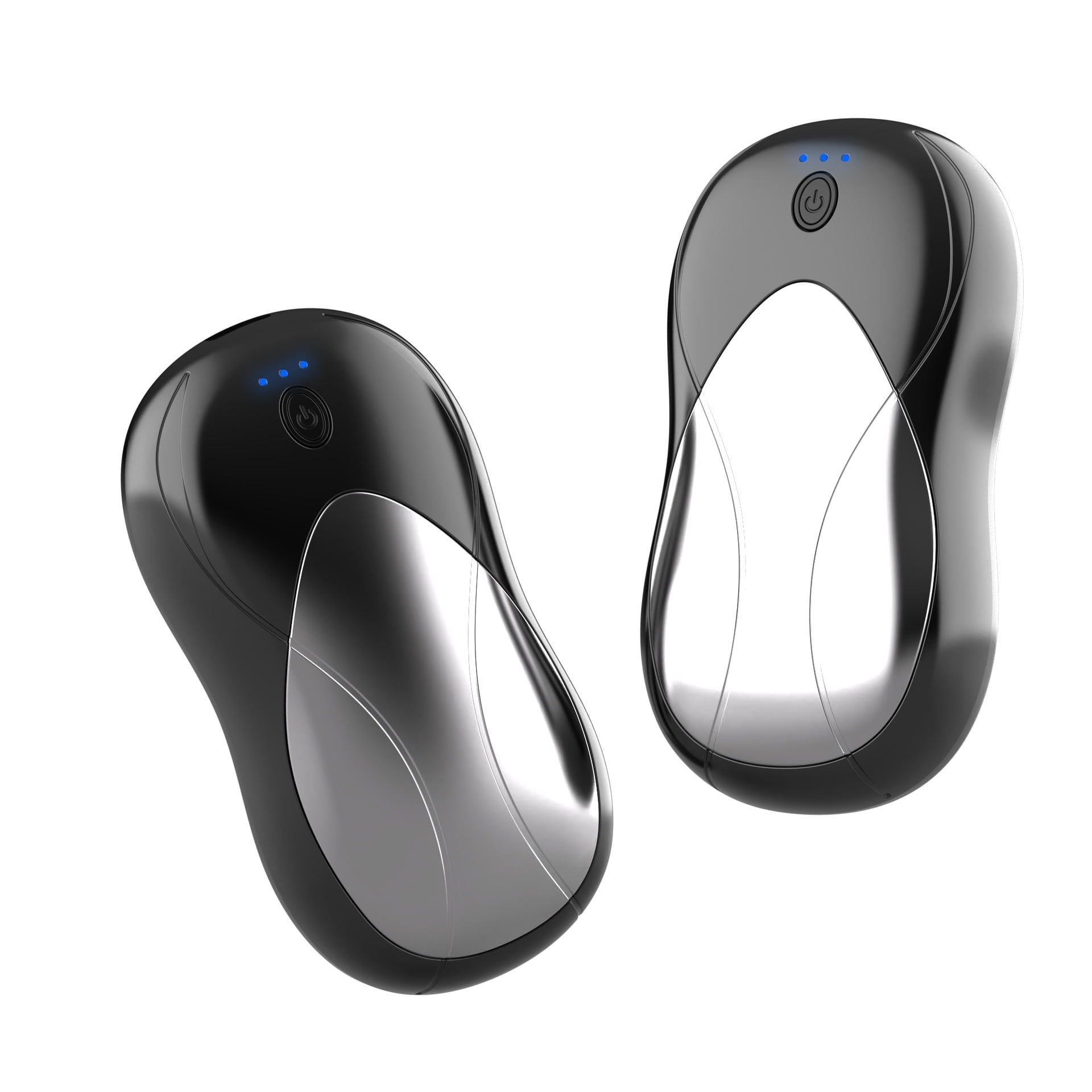 Hand Warmers Rechargeable 2 Pack Portable Pocket Size 3 Heat Settings Magnetic Attraction Electric Hand Warmer for Outdoors Hunting Golf Camping Warm Gifts（Silver+Black）