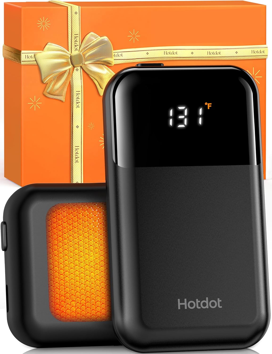 Hand Warmers Rechargeable, Heat Levels (104–131°F), Real-Time Temp & Battery Display, Electric Hand Warmers, Fast Heating, Fits in Gloves/Pocket, Gifts for Women & Men