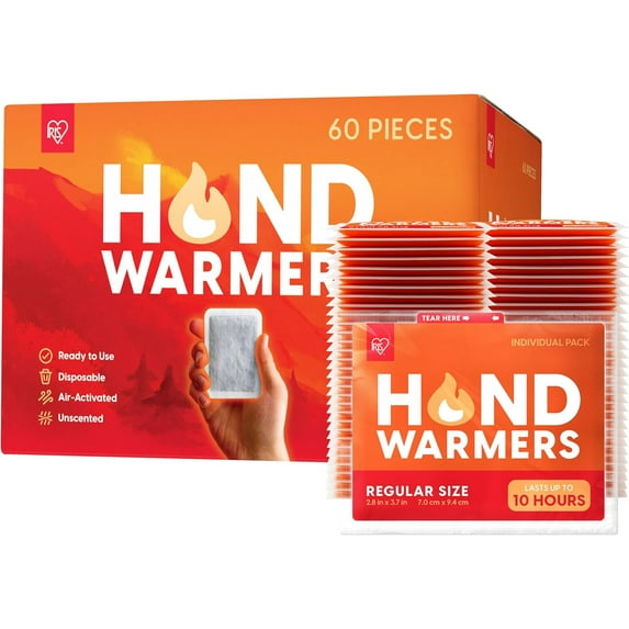 Hand Warmers, Regular or Large, 30/60 Individual Warmers, Regular & Adhesive Body Warmers Up to 10/12/18 Hours Disposable Handwarmers Bulk for Hot Hands Feet Chest Back, TSA-Approved, Outdoor