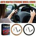 thumbnail image 1 of Hand Warmers, Steering Wheel Protector, Winter Heating Cars Steering Wheel Covers, Comfortable and Warm, Quicks Heating, Convenient to Use(Black), 1 of 6