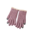 thumbnail image 1 of Hand Warming Gloves Solid Color Warm Medium and Long Knit, 1 of 4