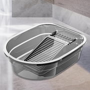 Hand Wash Board, Hand Washing Clothes Bucket Portable Anti Slip Transparent Cleaning Basin, Washboard Basin, for baby home Clothes Outdoor Transparent Grey