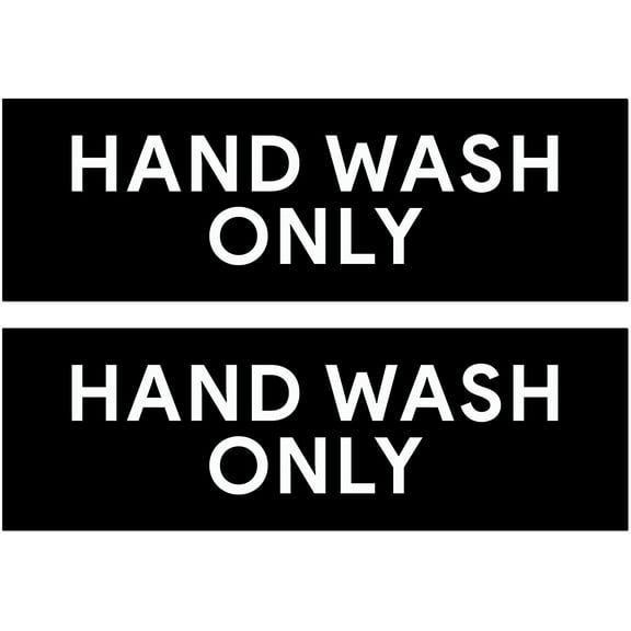 Hand Wash Only Sticker Signs | Workplace Hygiene Reminder for Restaurants, Commercial Kitchens, Hospitals, Clinics, and Medical Facilities (Pack of 2)