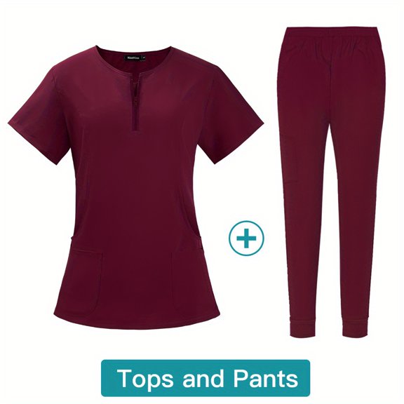 Hand Washing Clothes, Split Style Short Sleeved Hand Washing Clothes Women's Pet Hospital Beauty Salon Staff Doctors Nurses Work Clothes Uniforms