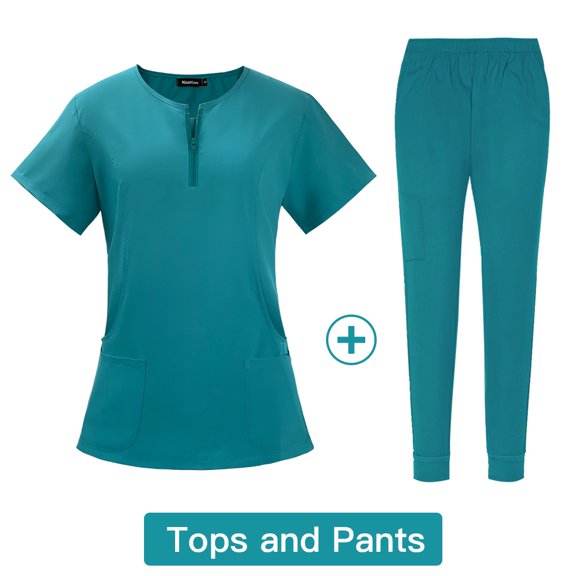 Hand Washing Clothes, Split Style Short Sleeved Hand Washing Clothes Women's Pet Hospital Beauty Salon Staff Doctors Nurses Work Clothes Uniforms