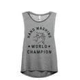thumbnail image 1 of Hand Washing World Champion Women's Fashion Sleeveless Muscle Workout Yoga Tank Top Heather Grey Grey X-Large, 1 of 3