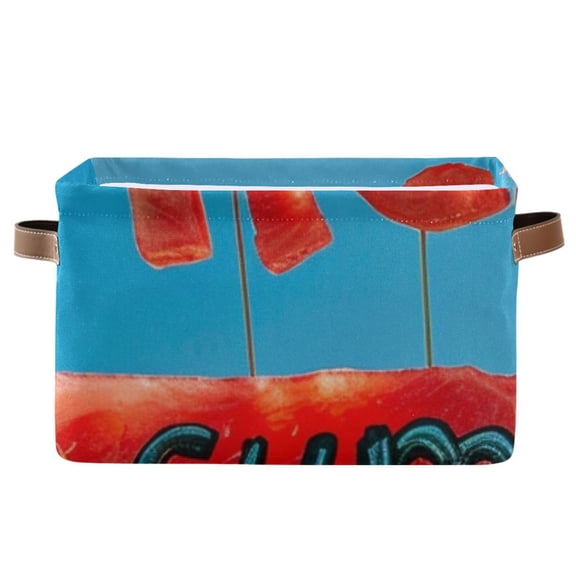 Hand Watermelon Hello Summer Storage Bins Baskets With Handles Storage Box Clothes Organizer Organization Toys