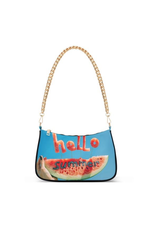 Hand Watermelon Hello SummerWomen Small Shoulder Bag Crossbody Tote Hobo Bags Purse Clutch Handbags with Chain Strap for Women