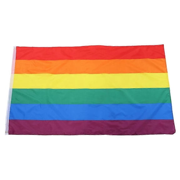 Hand Waving Rainbow Flag Banner Polyester Gay Pride Lesbian Flags with Grommets