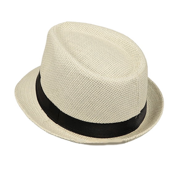 Hand Weaving Hat for Male Camping Casual Gathering Outdoor Sunproof Derby Hat Spring Hat for Gentlemen