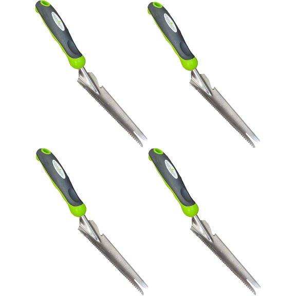 Hand Weeder Trowel with Ergonomic Handle  Stainless Steel Weeding & Digging Tool  Rust Resistant (4 Pack)