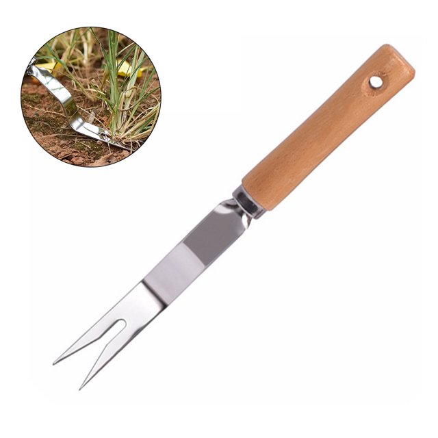 Hand Weeding Fork Manual Weed Extractor Stainless Steel Grass Remover