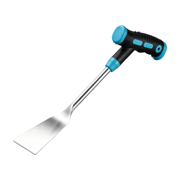 Hand Weeding Shovel for Garden Soil, Stainless Steel Curved Blade Tool with T Handle for Digging and Loosening Dirt