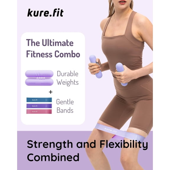 Hand Weight Bars for Women (2.2 LB) | Resistance Booty Bands | Pilates, Yoga, Dance, Aerobics, Running, Cardio, Gym, Strength Training | Non-Slip | Portable Dumbbells | Women & Men