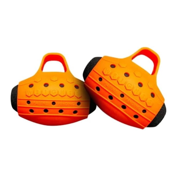 Hand Weights 2.0 lbs - Cardio Metal Alloy Weights for Women Men, Yoga, Fitness Training; Anti-Slip Grip, Compact Portable Pair (Orange, No Bag)