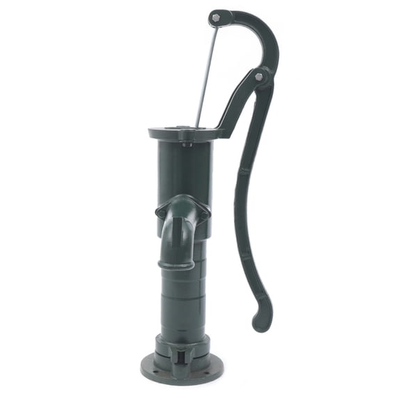 Hand Well Water Pump Cast Iron Manual Well Pump Pitcher Pump with Ring Handle Deep Well Manual Water Transfer Pumping Machine Antique Hand Water Pump for Gardens Yard Parks Ponds(Pump)