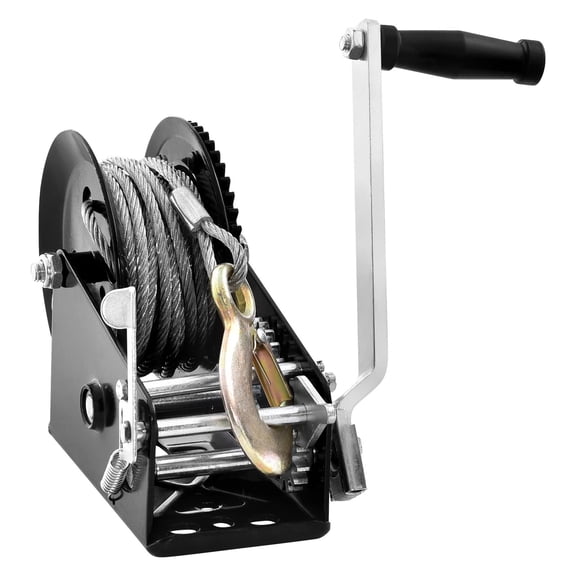 Hand Winch, 3500lbs Pulling Capacity, Boat Trailer Winch Heavy Duty Rope Crank W/ 33ft Steel Wire Cable & Two-Way Ratchet