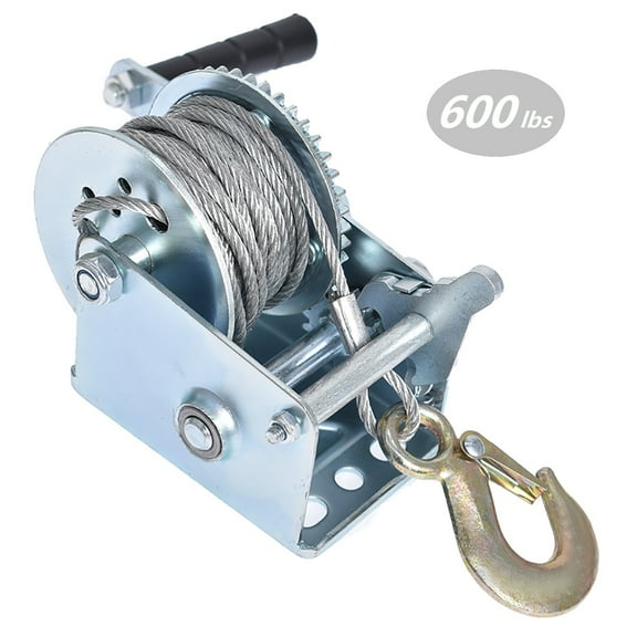 Hand Winch, Manual Boat Traile Winch w/ 600 Lbs 26ft Heavy Duty Steel Cable