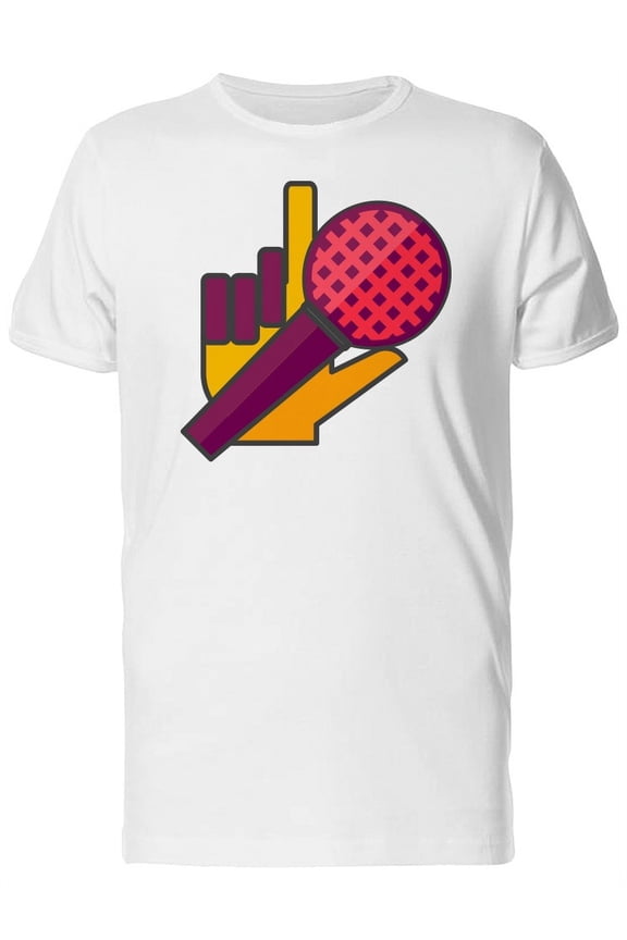 Hand With A Microphone Logo T-Shirt Men -Image by Shutterstock, Male Small