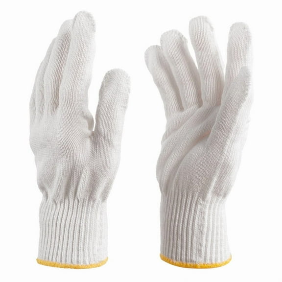Bamboogro Work Gloves for Men and Women, Non-Slip, Heavy Duty - 10 Pack, White