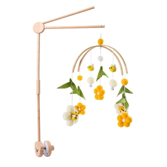 Hand-Woven Baby Bed Bell Wooden Pendant Toy for Crib, Nursery, Car, Office & Travel Soothing & Decorative Infant Mobile