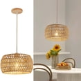 thumbnail image 1 of Hand-Woven Bamboo Pendant Light Natural Wicker Rattan Pendant Lamp,Bulb Included, 1 of 9