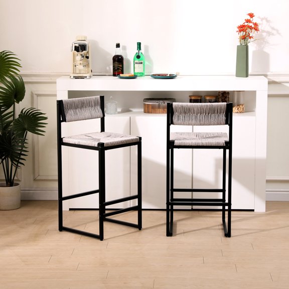 Hand - Woven Bar Chairs with Natural Finish / Add Unique Beauty to Your Home