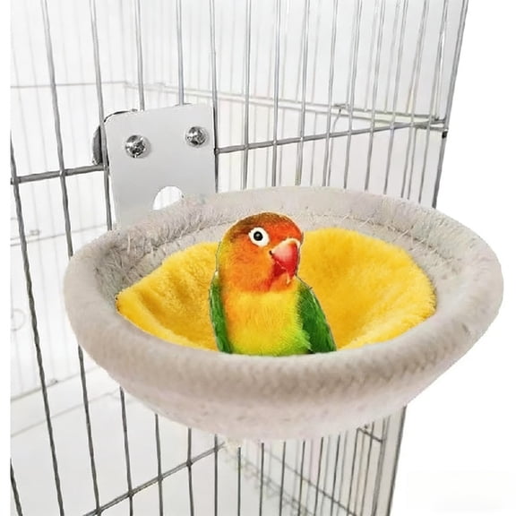 Hand-Woven Bird Nest Suitable for Parrots & Small - Tabby Pattern & Peony Phoenix Model, Warm Cold-Proof Hanging Perch with Cozy Nesting, Handwoven for Cockatiils