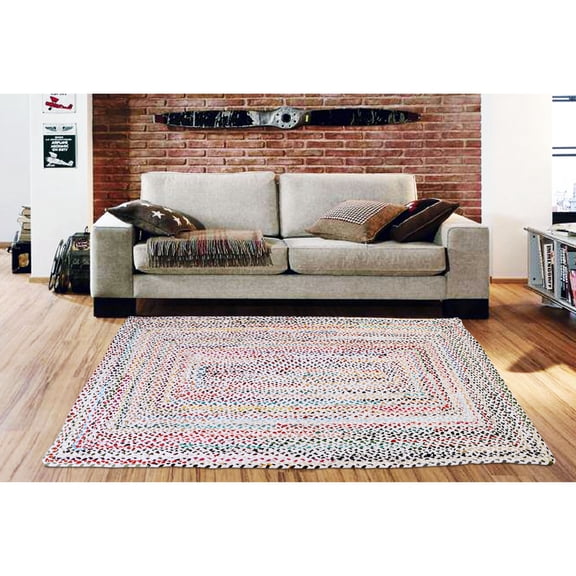 Hand-Woven Colorful Cotton Area Rugs - Vibrant and Artistic Touch for Your Space 3'x5' Rectangle