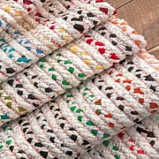 Hand-Woven Colorful Cotton Area Rugs - Vibrant and Artistic Touch for Your Space 5X8 Oval