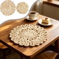 thumbnail image 1 of Hand-Woven Corn Husk Round Placemat, Heat Resistant Natural Fiber Table Mat for Boho and Earthy Dining Decor, 1 of 6