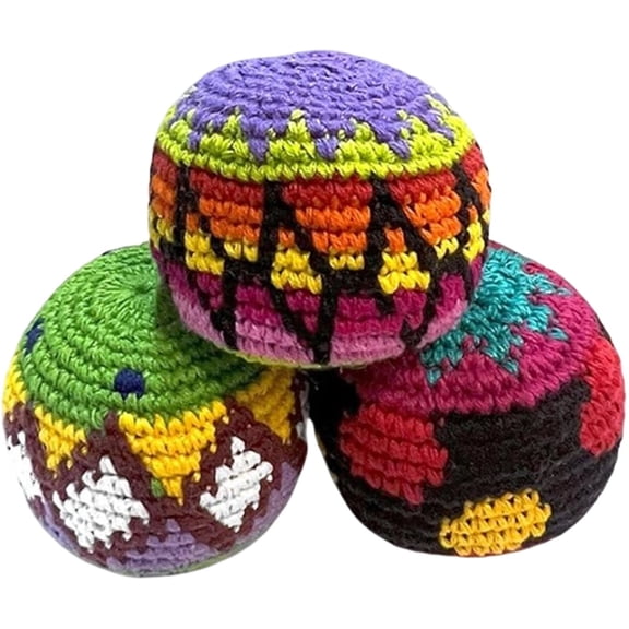Hand Woven Cotton Footbag, Soft Kick Sack for Kids & Adults, Assorted Colors, Skill Juggling Game for Outdoor Indoor Play, Coordination Trainer, Portable Fun