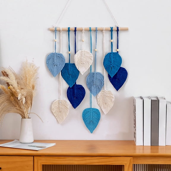 Hand Woven Cotton Rope Leaf Macrame Wall Hanging Boho Home Wall Decor Tapestry